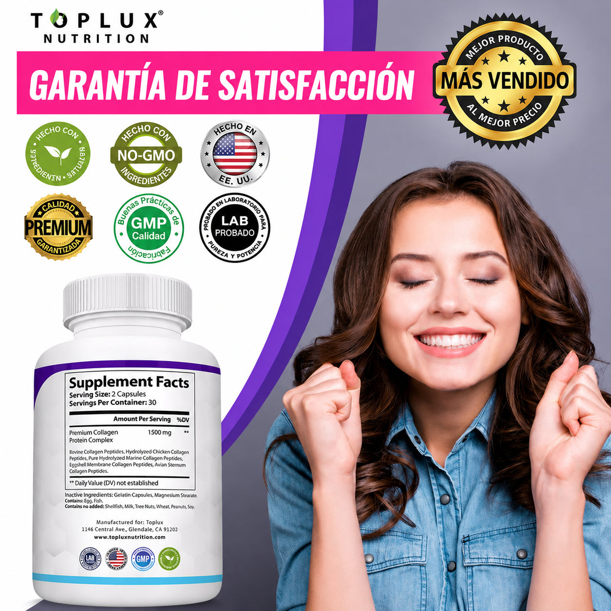 Toplux Nutrition® Collagen Peptides Hidrolizado Original