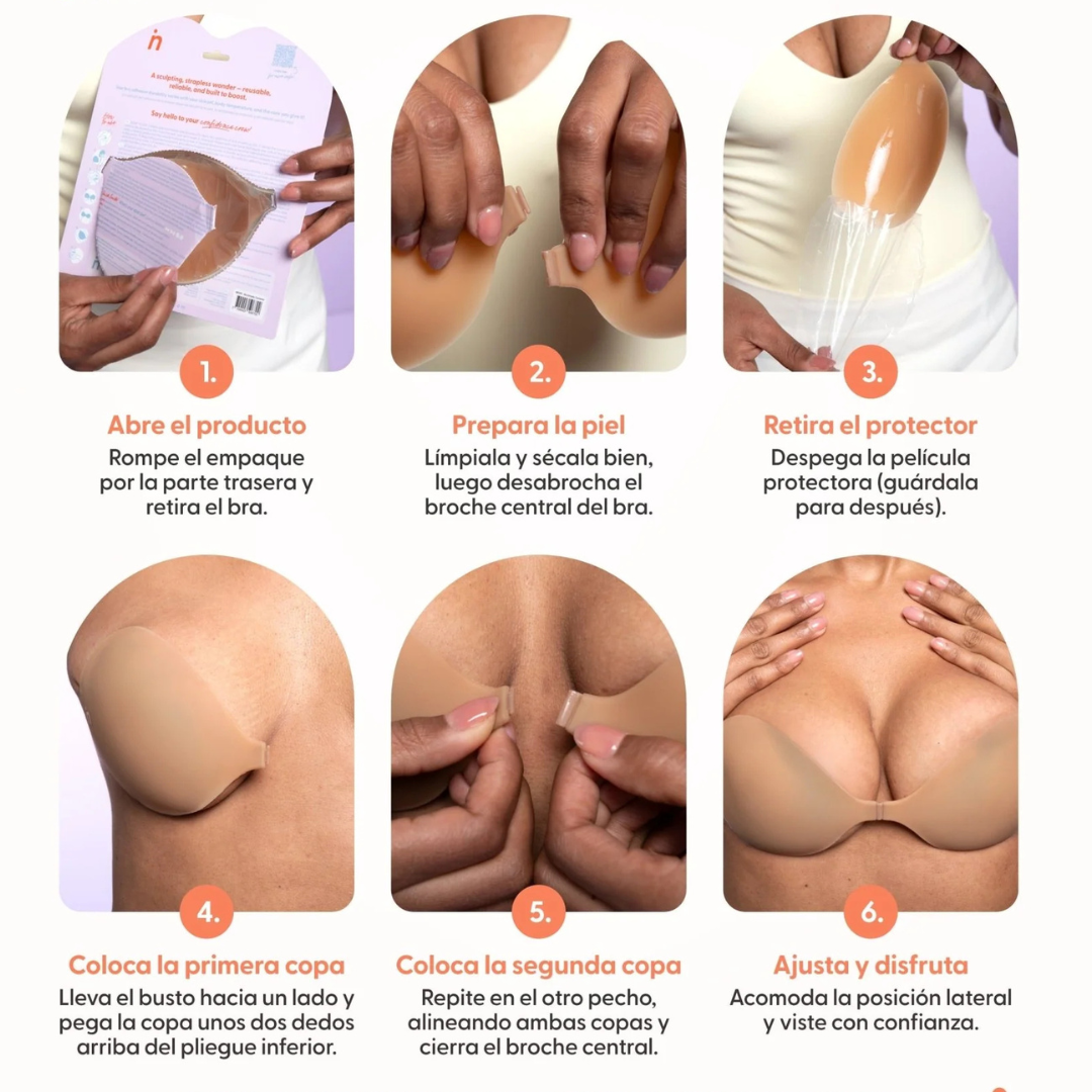 Sostén Invisible Push Up – Levanta y Moldea sin Tirantes