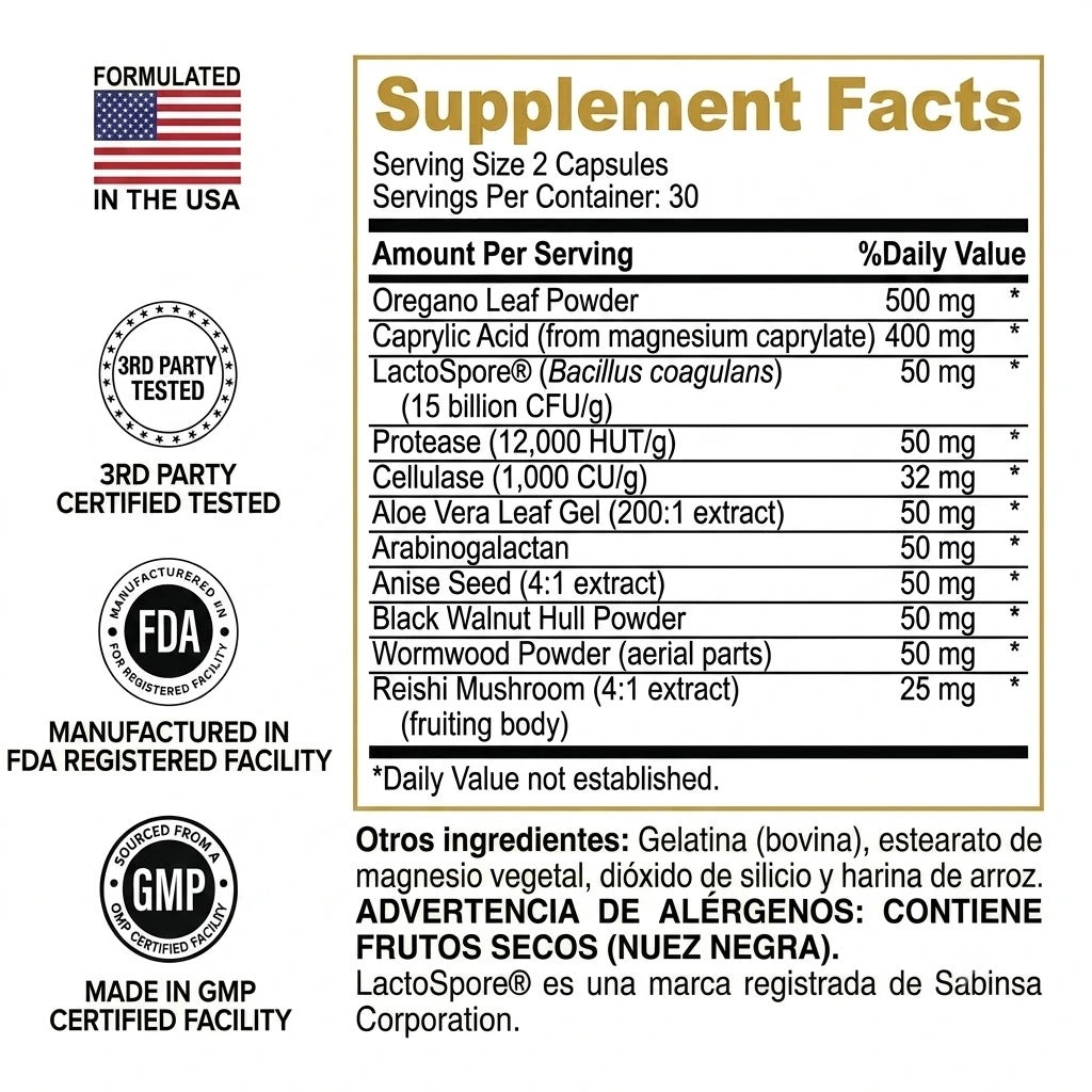 Pure Peak® Candida Cleanse - Suplemento para la Salud Intestinal
