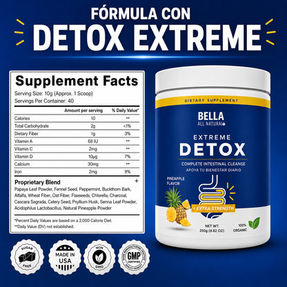 Bella All Natural® Extreme Detox Cleanse - Sabor Piña