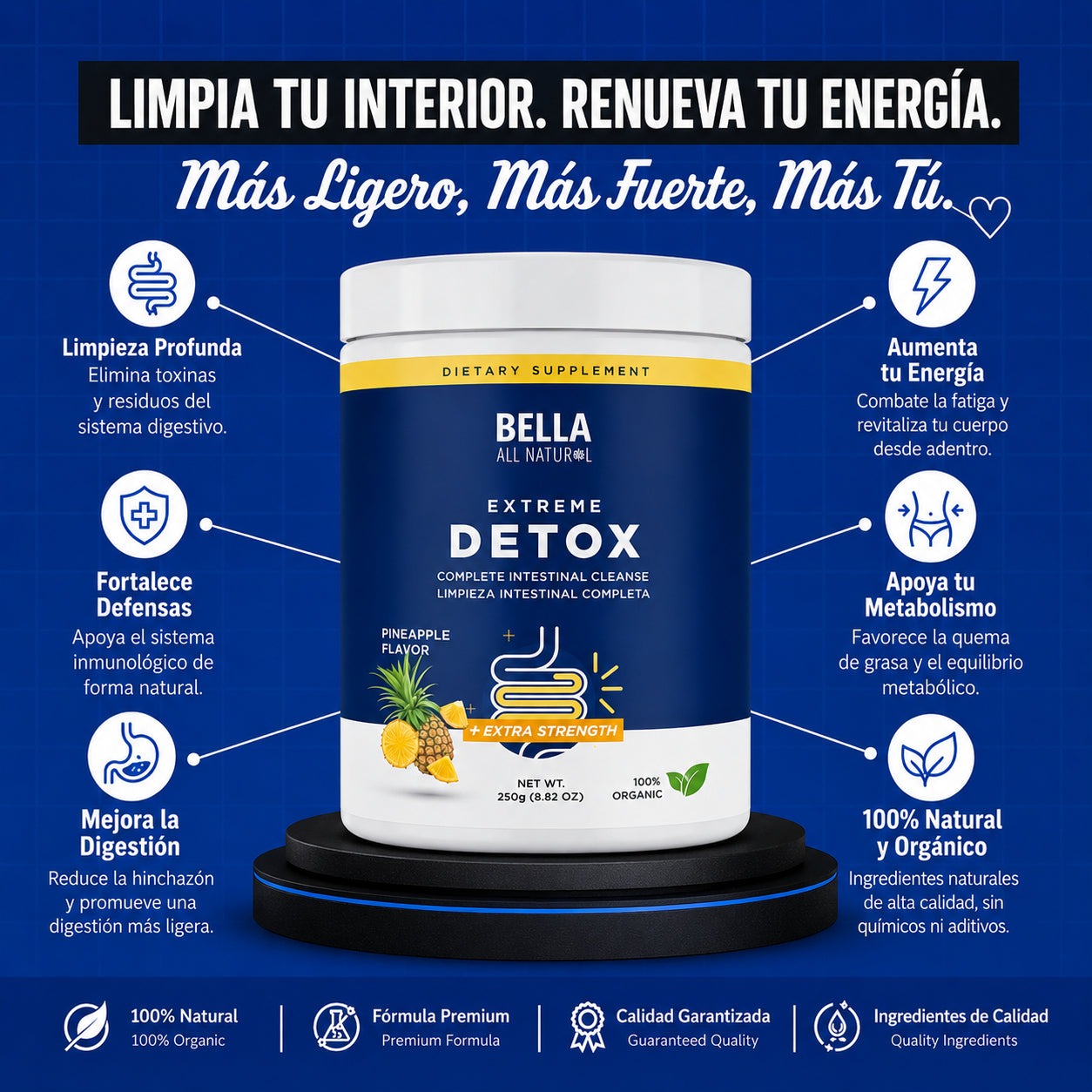 Bella All Natural® Extreme Detox Cleanse - Sabor Piña