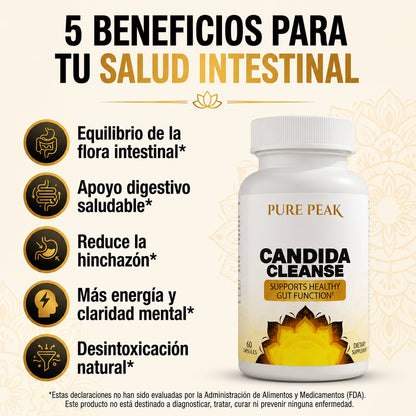 Pure Peak® Candida Cleanse - Suplemento para la Salud Intestinal