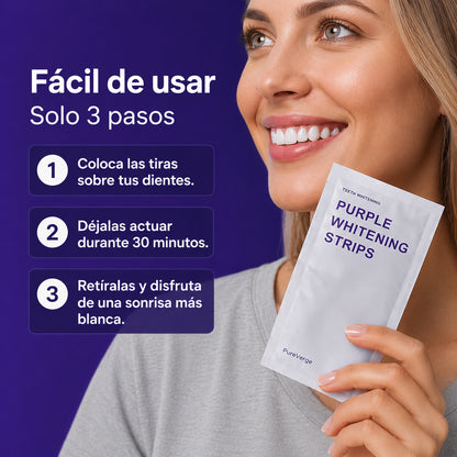 Tiras Blanqueadoras Para Dientes Purple PAP+ - 14 Tiras