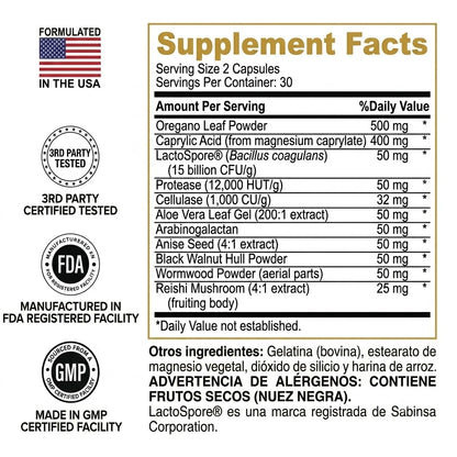 Pure Peak® Candida Cleanse - Suplemento para la Salud Intestinal